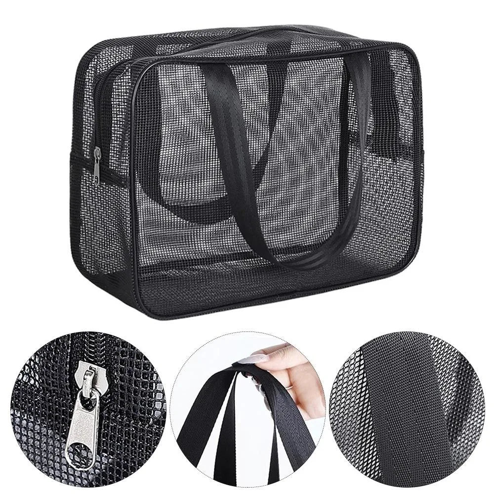 New Mesh Bathing Bag – Portable Shower Toiletry Pouch for Travel Makeup Storage & Bath Essentials