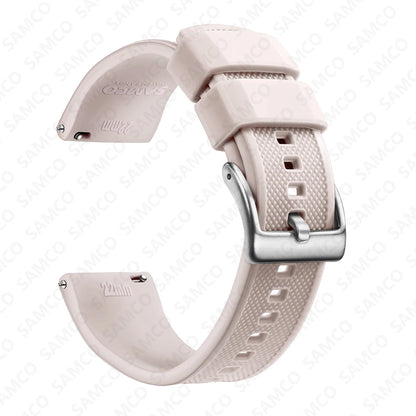 Quick-Release Silicone Watch Band - 18mm, 20mm and 22mm Rubber Replacement Strap for Huawei, Samsung Galaxy and Garmin Watches