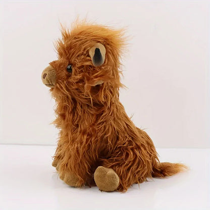 25cm Highland Cow Plush Toy — Soft Stuffed Animal Doll, Kawaii Kids & Baby Gift, Home & Room Decor