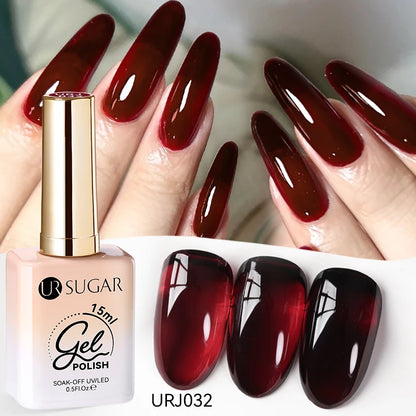 UR SUGAR 15ml Jelly Milky White Gel Polish – Translucent UV Soak Off Nail Art Varnish Semi-Permanent Fashion Nail Color