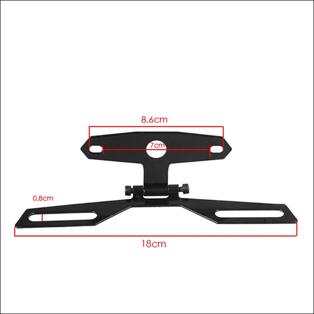 Motorcycle License Plate Bracket & Taillight Mount — Folding Number Plate Frame, Universal Motorbike Accessory