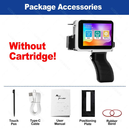 12.7mm Mini Handheld Inkjet Printer – Portable Coding Machine for Date, Batch, Logo & Plastic Label Printing (28 Languages Support)