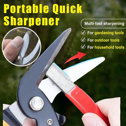 Portable Knife Sharpener - Alloy Steel Manual Knife & Scissor Sharpening Tool