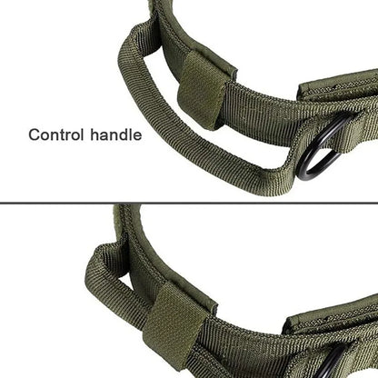 Nylon Tactical Dog Collar with Handle – Adjustable Durable Collar for Medium & Large Dogs Pet Accessories