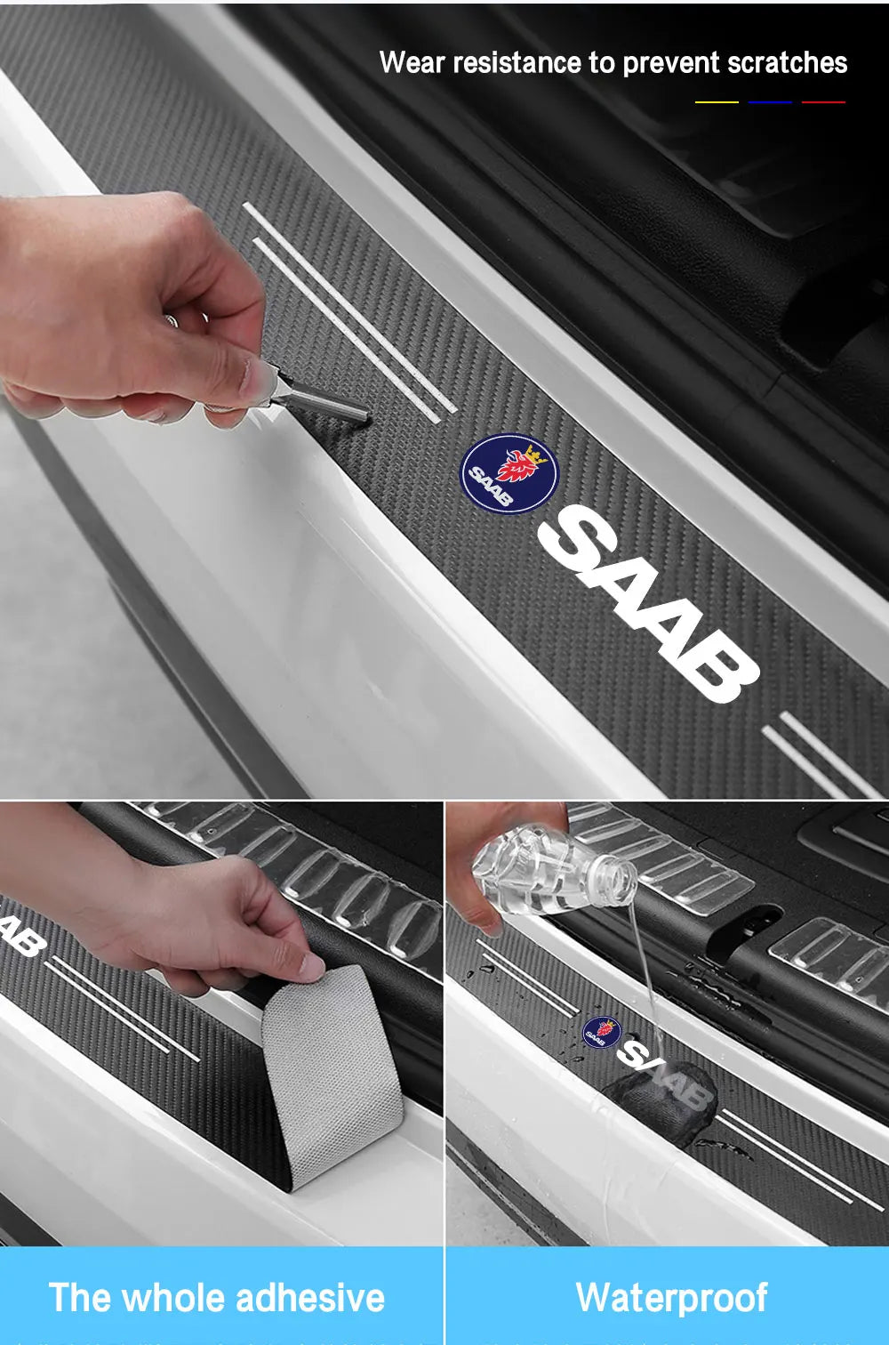 Carbon Fiber Anti-Scratch Scuff Pedal Protector for SAAB 9-3, 9-5 – Car Styling Sticker Accessories