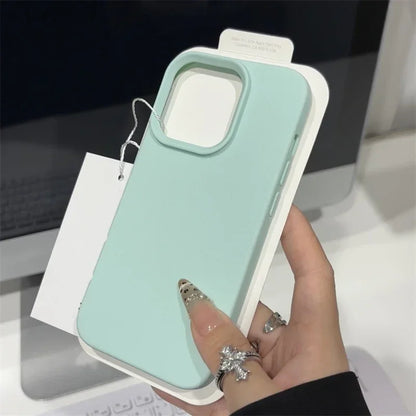 Luxury Frosted TPU Phone Case – Solid Color Shockproof Bumper for iPhone 11-16 Pro Max & Plus