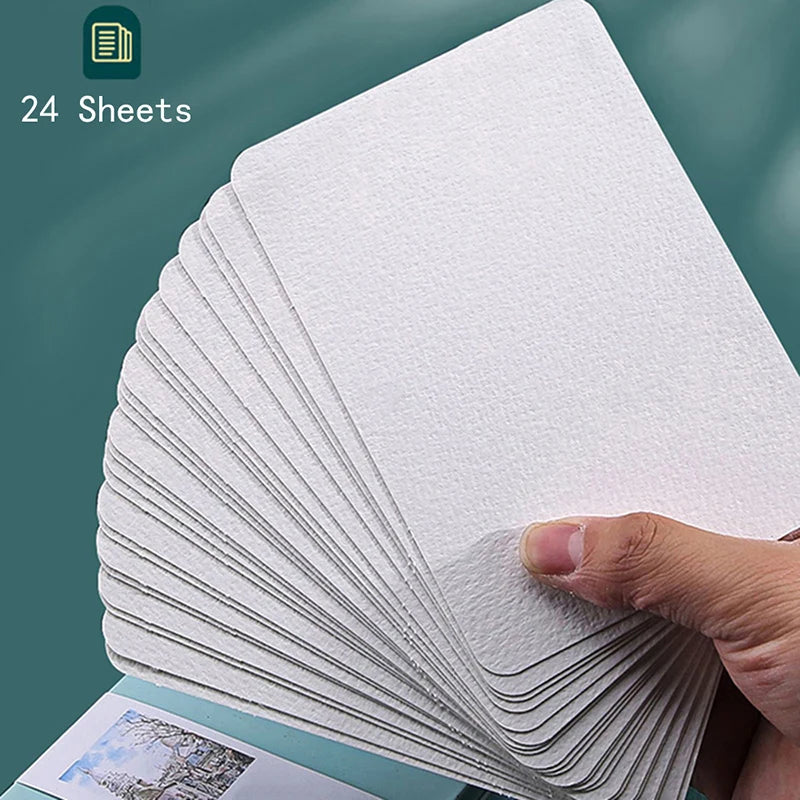 Potentate A6 Watercolor Postcard Book – 300gsm Rough Cotton Paper in Tin Box for Travel Sketching & Art