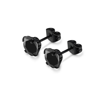 Unisex Stainless Steel Cubic Zirconia Stud Earrings Set (1–8 Pairs) – 6mm Minimalist Ear Piercing Jewelry for Men & Women