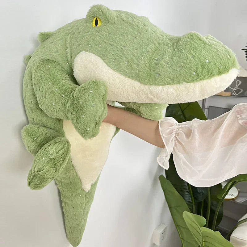 Soft Crocodile Plush Toy – Fluffy Stuffed Alligator Pillow Doll, Jungle Green Sofa Cushion, Birthday Gift