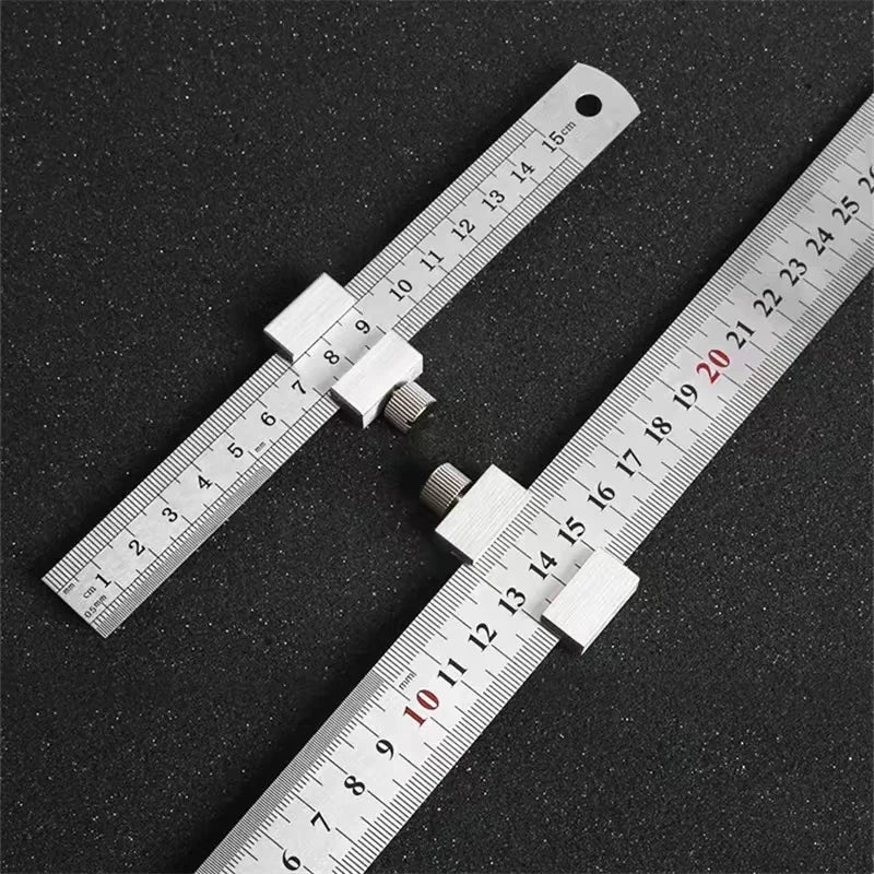 Swenson Metal Carpenter Square: Precision Woodworking Tools with Steel Ruler, Limit Block, and Marking Gauge for Accurate Positioning