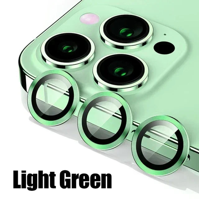 3PCS Metal Camera Lens Protector - Tempered Glass Cover for iPhone 11 12 13 14 15 Pro Max & Plus
