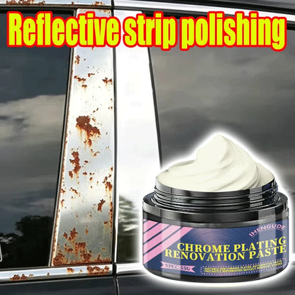 55g Chrome Plating Polish Paste – Metal Rust Remover & Shine Enhancer for Car Trim, Door Handles and Reflective Strips