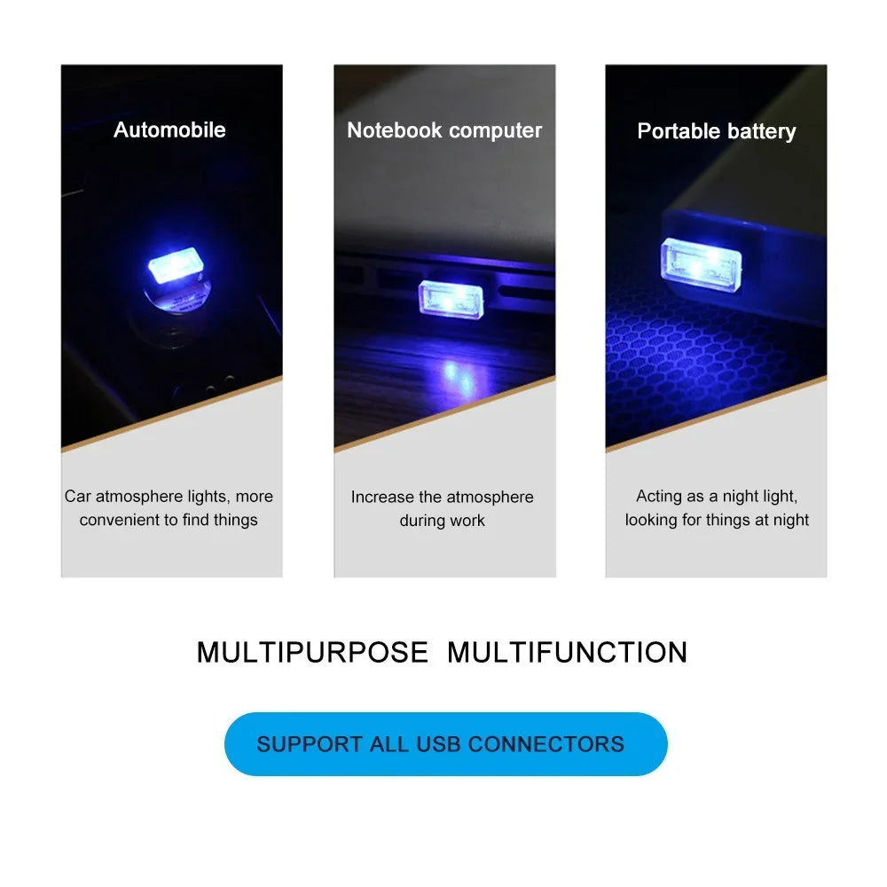 Mini USB LED Car Light – Plug & Play Interior Atmosphere Lamp, Emergency & Decorative USB Auto Lighting by Stonego