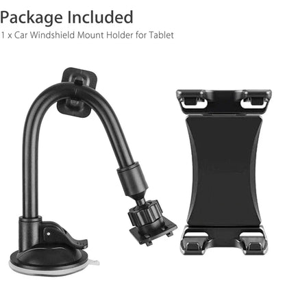 Universal Tablet & Phone Car Mount — Long Arm Windshield Stand for 4–13.5” iPhone, iPad, GPS