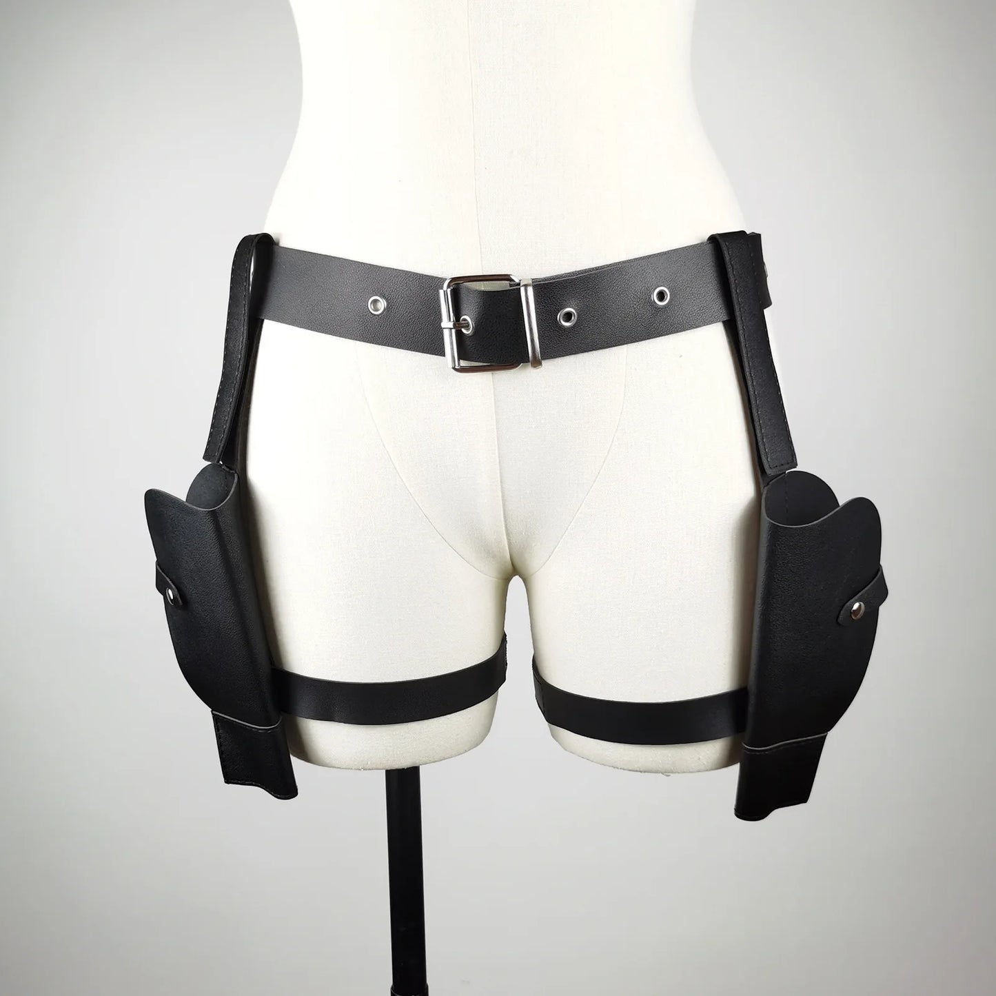 Ancient Tombs Lara Gun Holster Belt – Women’s Western Denim Cosplay Belt for Role-Playing & Costume Guns Holder