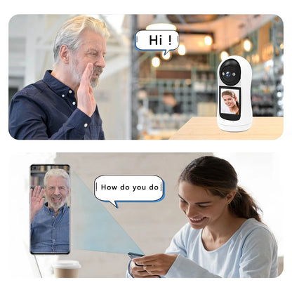 BESDER 3MP PTZ WiFi Camera Baby Monitor - Video Call Feature with 2.8 Inch IPS Screen, Sound Detection, Security IP Camera via iCSee