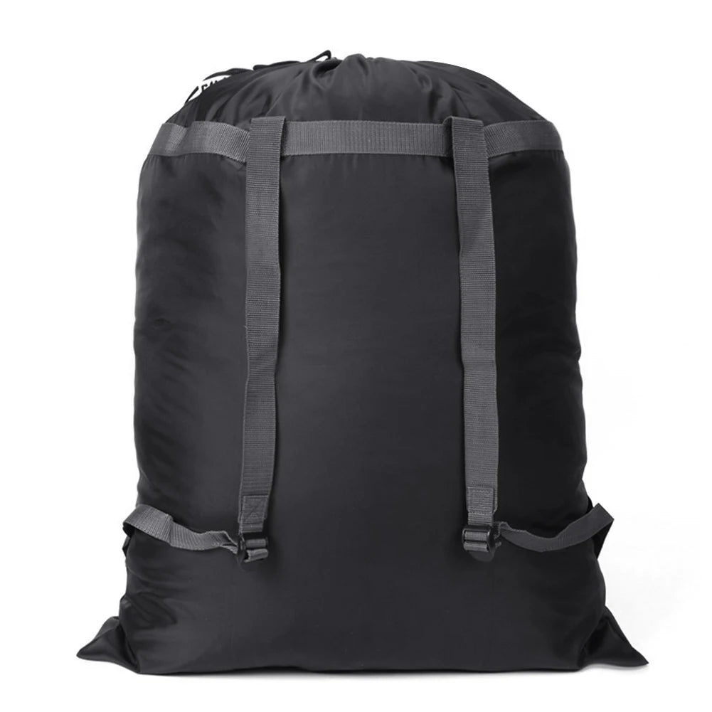 Large Heavy-Duty Polyester Laundry Bag — Drawstring Backpack for School & Camping