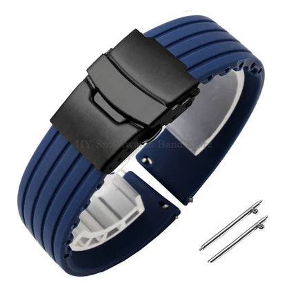 Quick Release Silicone Watch Strap 18–24mm – Sport Rubber Band for Huawei Watch GT2/3/4, Omega, Seiko, Fossil