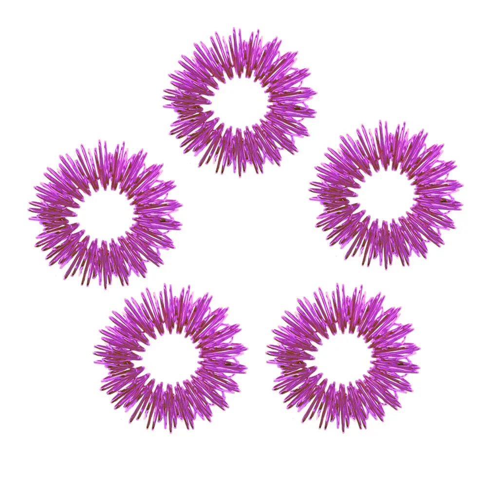 5–15pcs Spiky Acupressure Finger Rings – Sensory Stress Relief Massager Fidget Toys for Teens & Adults