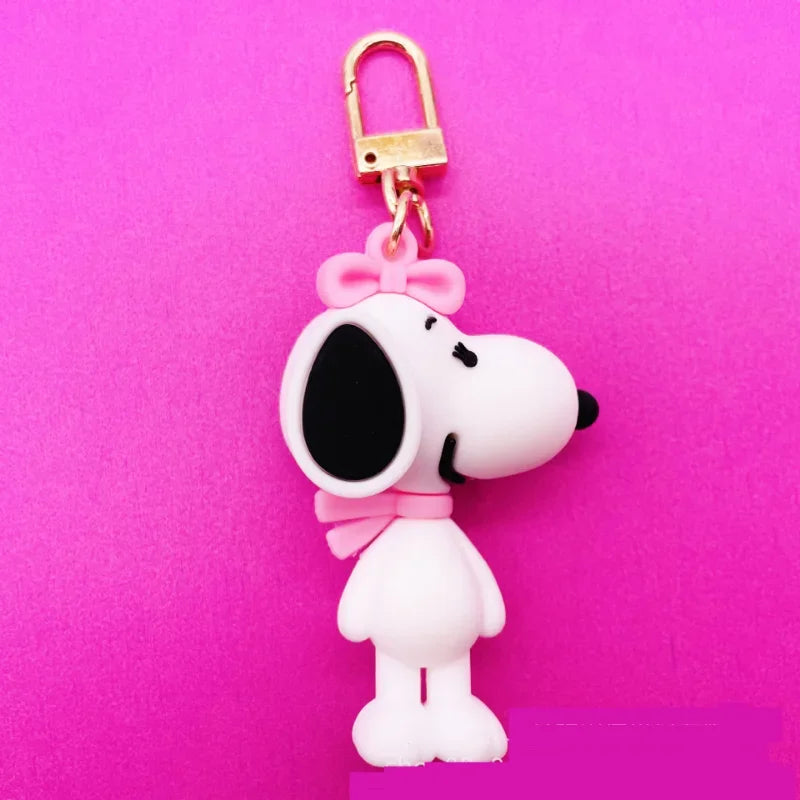 Snoopy Silicone Keychain – Cute Doll Key Charm for Car, Backpack & Gifts