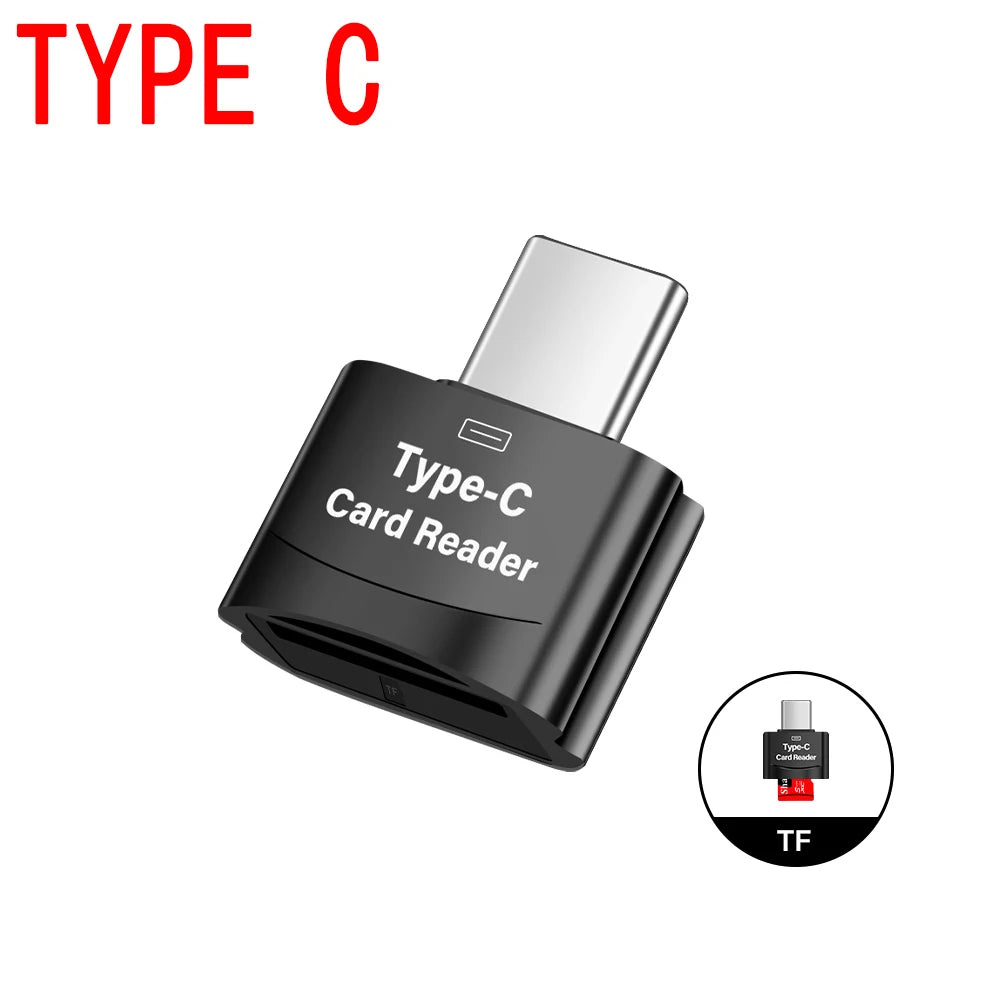 JASTER 6-in-1 USB 3.0 Card Reader – Type-C/USB TF/SD Adapter Flash Drive for Phone & Laptop