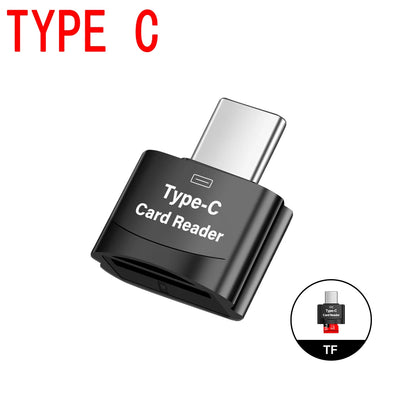 JASTER 6-in-1 USB 3.0 Card Reader – Type-C/USB TF/SD Adapter Flash Drive for Phone & Laptop