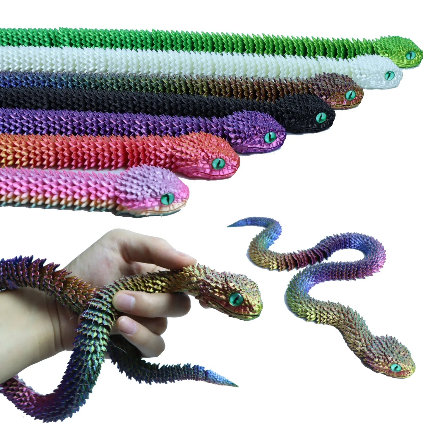 3D Printed Snake Egg Action Figure – Creative Stress Relief Rotatable Desktop Ornament & Anime-Inspired Toy Gift