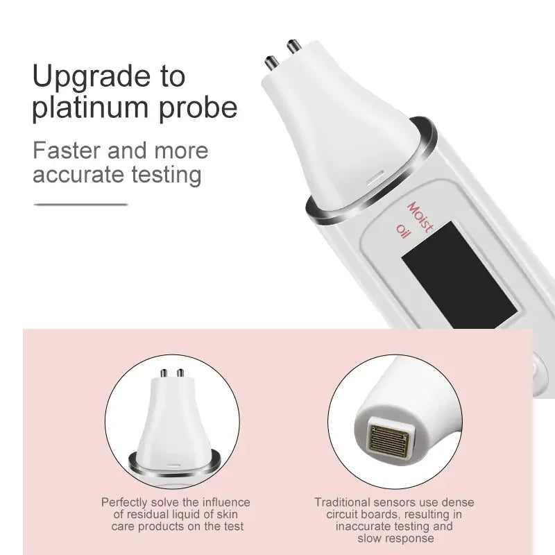 LCD Digital Skin Analyzer with Bio-Technology Sensor - Precise Oil & Moisture Tester for Skin Care Spa Monitoring