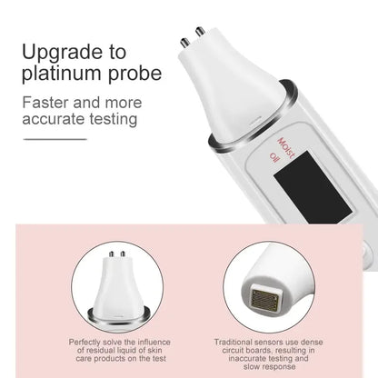LCD Digital Skin Analyzer with Bio-Technology Sensor - Precise Oil & Moisture Tester for Skin Care Spa Monitoring