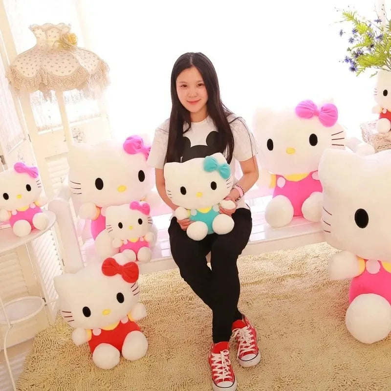 Hello Kitty Plush Toy — 20cm Sanrio Soft Stuffed KT Cat Doll, Cute Movie Character, Birthday Gift for Kids