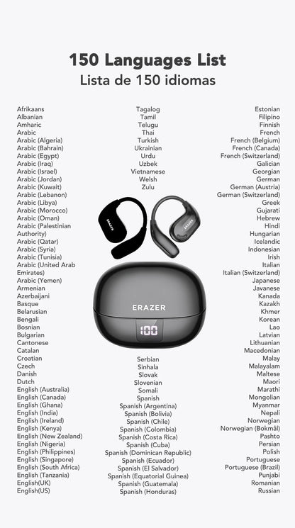 ERAZER XT66PRO Bluetooth Earphones – ASMR Headsets, DIY App, AI Translator, Wireless Earbuds with 13-Hour Battery Life & Display
