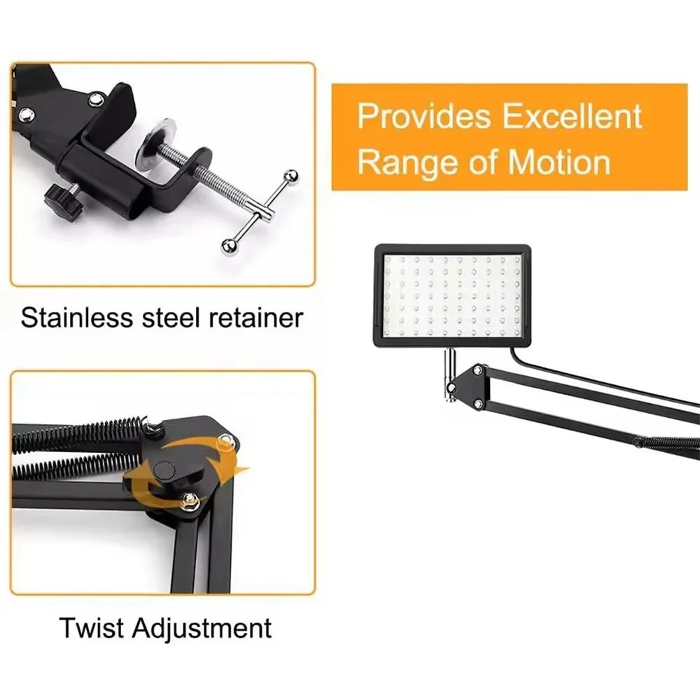 BSLIUFANG LED Photography Light with Scissor Arm Stand – Selfie Ring Light for Zoom, YouTube, Live Streaming & Conference Lighting Setup