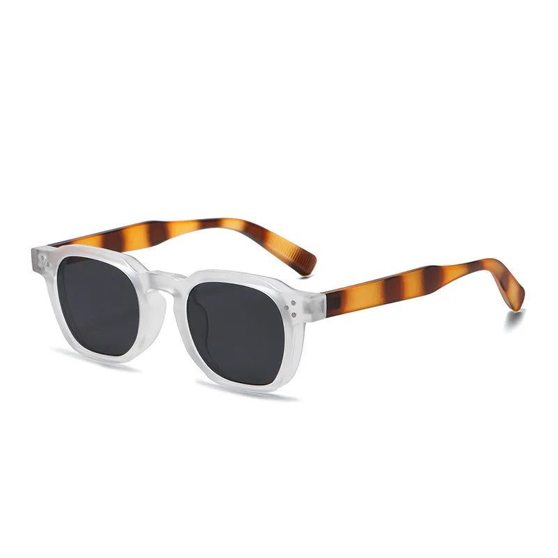 JNPCXI Vintage Rivet Oval Sunglasses – Fashion Leopard Frame Luxury Eyewear for Men & Women, Anti Blue Light Glasses