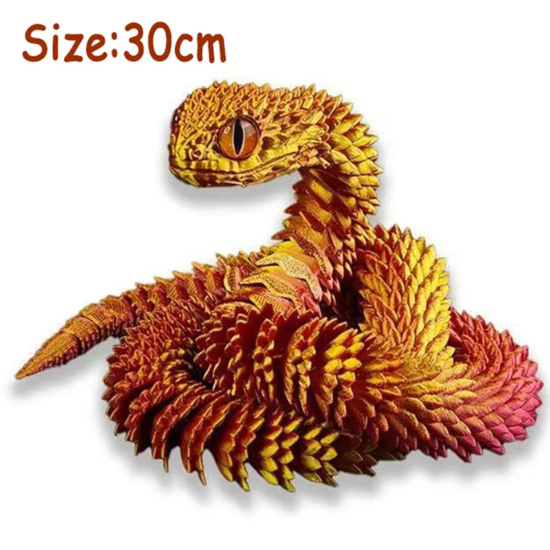 3D Printed Multi-Joint Dinosaur & Snake Fidget Toy – Movable Stress Relief Toy for Adults, Kids, Autism, and Desktop Decor