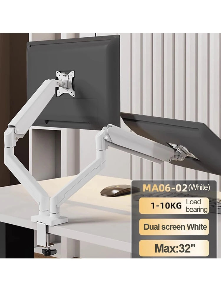 Dual Monitor Desk Mount – Mechanical Arm, VESA 100x100mm, Height Adjustable, Supports 32" Screens & 19.8 lbs per Screen