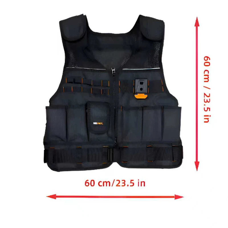 TOOLSTACK Heavy-Duty Work Vest - Multi-Pocket Breathable Adjustable Construction & Electrician Utility Vest