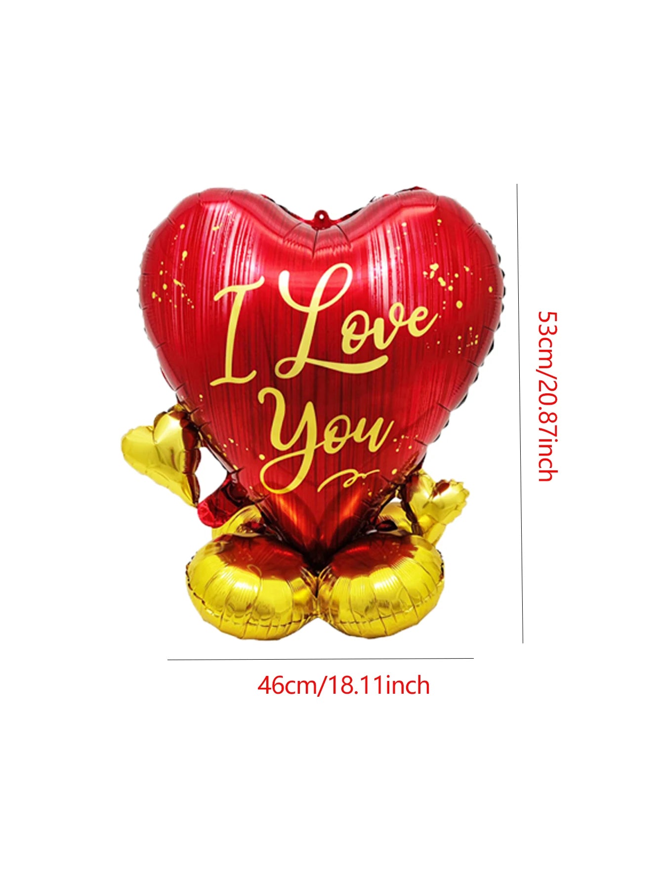 Happy Valentine’s Day Heart Balloon Stand Set – Love Bear & Heart-to-Heart Balloons Wedding Party Decoration