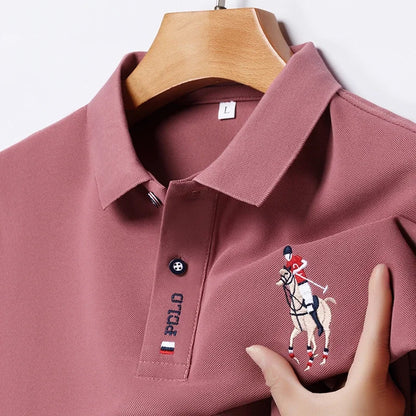 Men's Embroidered Short Sleeve Polo Shirt - Casual Summer Comfort Fashion Polo