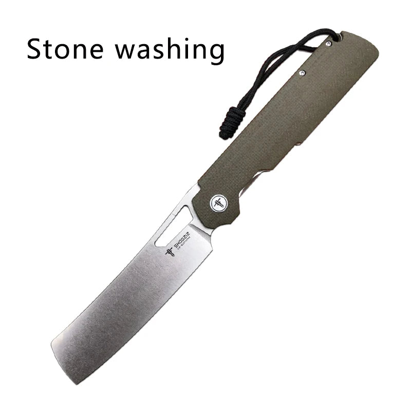SHOOZIZ XUN120 XUN119 Folding Knife - D2 Steel Flax Handle Outdoor Camping EDC Pocket Tool