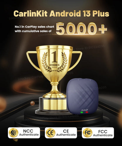 Carlinkit CarPlay AI Box — Qualcomm 6125 8-Core, Android 13, Wireless & Wired CarPlay, Android Auto for OEM Cars