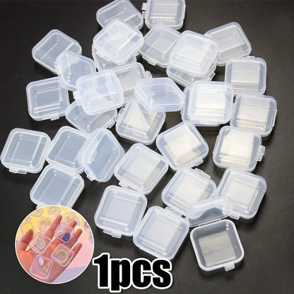 Transparent Mini Square Storage Boxes – Dustproof Plastic Case for Pills, Jewelry, Earrings (Wholesale)