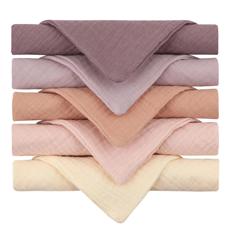 5PCS Baby Cotton Gauze Towels - Soft Absorbent Face Cloths for Bathing, Feeding & Daily Care
