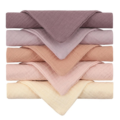 5PCS Baby Cotton Gauze Towels - Soft Absorbent Face Cloths for Bathing, Feeding & Daily Care