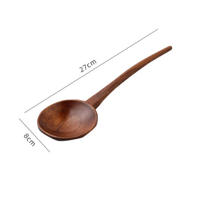 New Long Handle Ramen Wooden Spoon – Japanese Kitchen Cooking Utensil Large Soup Ladle