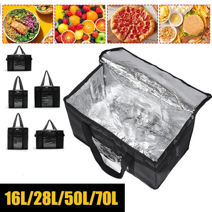 70L Large Capacity Insulated Cooler Bag – Thermal Foil Lunch & Food Storage Tote, Portable Zip Picnic & Camping Bag for Hot & Cold Retention