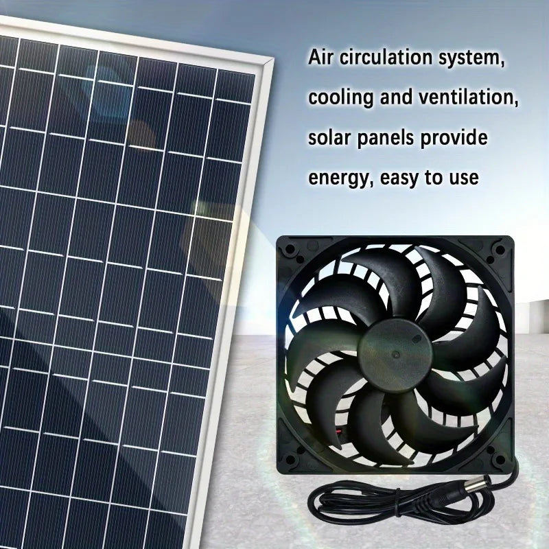 Heat Dissipation Solar Exhaust Fan Kit - 10W/15W Dual Fan Ventilation for Greenhouses & Chicken Coops