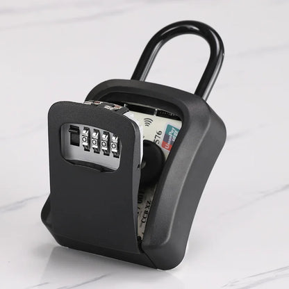 4 Digit Code Key Box – Waterproof Outdoor Password-Protected Storage with Steel Wire Hook for Key Hanging and Security