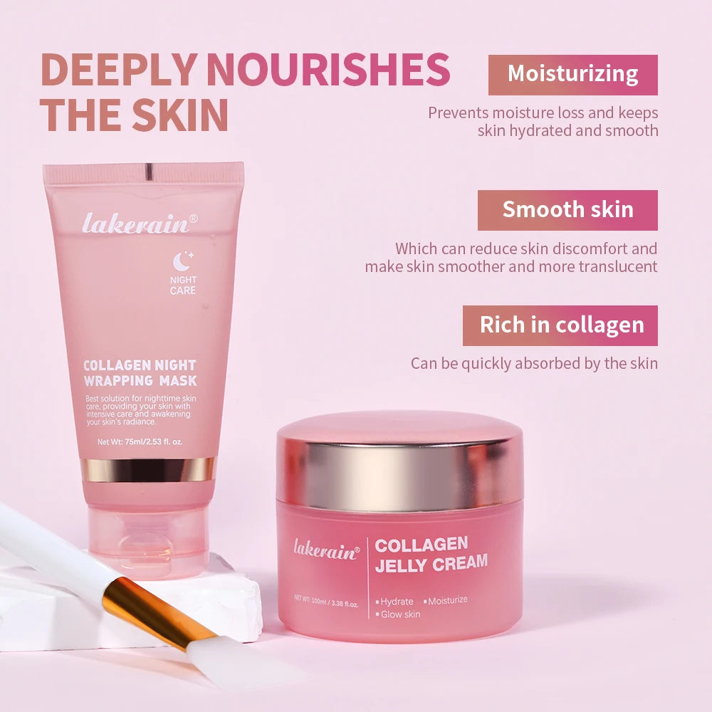 Collagen Jelly Cream – Hydrolyzed Overnight Peel-Off Facial Mask for Hydration & Firming