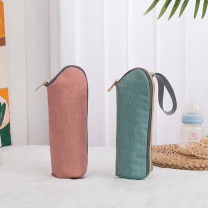 Baby Bottle Warmer & Insulation Bag – Thermal Stroller Hanging Pouch with Aluminum Mold for Baby Feeding & Bottle Storage