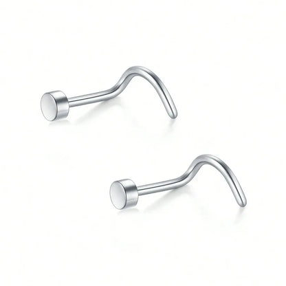 20G Stainless Steel L-Shaped Nose Stud Ring – 2mm Ball Twister Screw Nose Piercing Jewelry for Women & Men Stylish Body Accessory